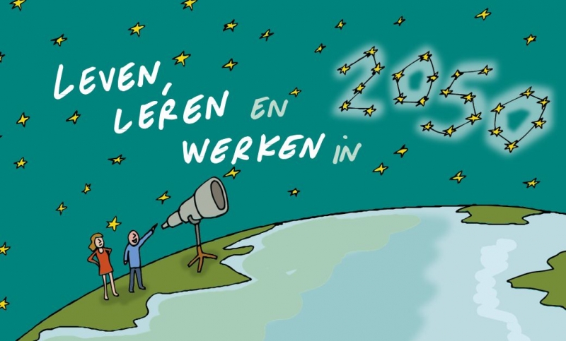 affiche van leren leven werken in 2050